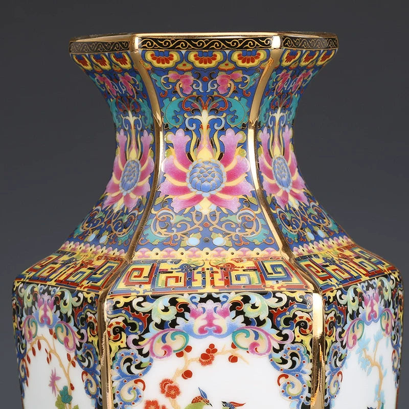 Antique Enamel Porcelain Vase Collection - A - Vase