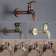 Antique european style wall mounted single hole cold water faucet with bronze finish and dragon head design