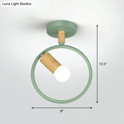 DecorBites™ Lámpara de techo semiempotrada de hierro con marco antiguo - 1 luz para pasillo