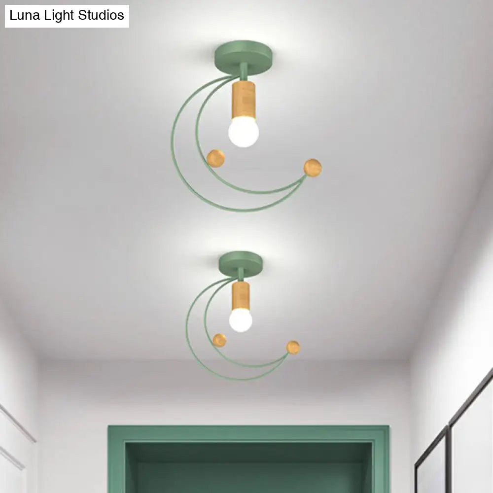 DecorBites™ Lámpara de techo semiempotrada de hierro con marco antiguo - 1 luz para pasillo