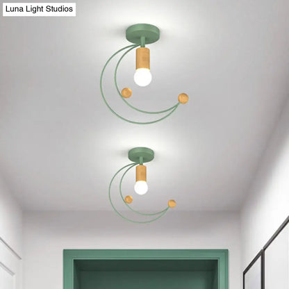 DecorBites™ Lámpara de techo semiempotrada de hierro con marco antiguo - 1 luz para pasillo