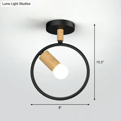 DecorBites™ Lámpara de techo semiempotrada de hierro con marco antiguo - 1 luz para pasillo