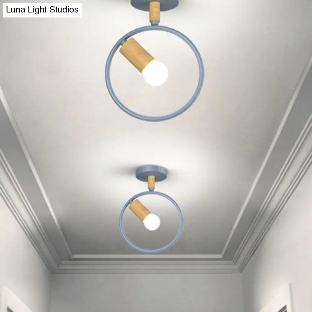 DecorBites™ Lámpara de techo semiempotrada de hierro con marco antiguo - 1 luz para pasillo