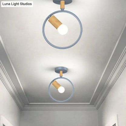DecorBites™ Lámpara de techo semiempotrada de hierro con marco antiguo - 1 luz para pasillo