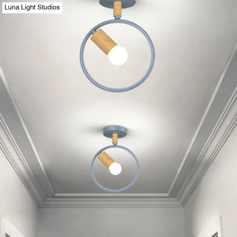 DecorBites™ Lámpara de techo semiempotrada de hierro con marco antiguo - 1 luz para pasillo