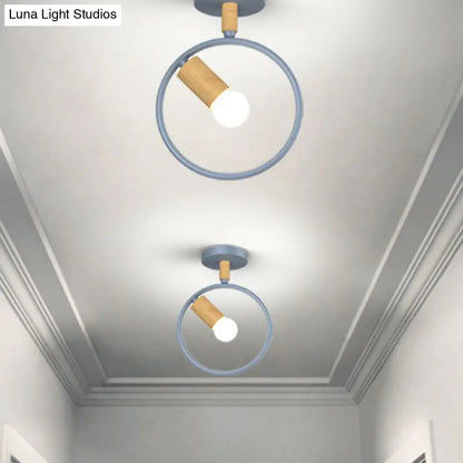 DecorBites™ Lámpara de techo semiempotrada de hierro con marco antiguo - 1 luz para pasillo