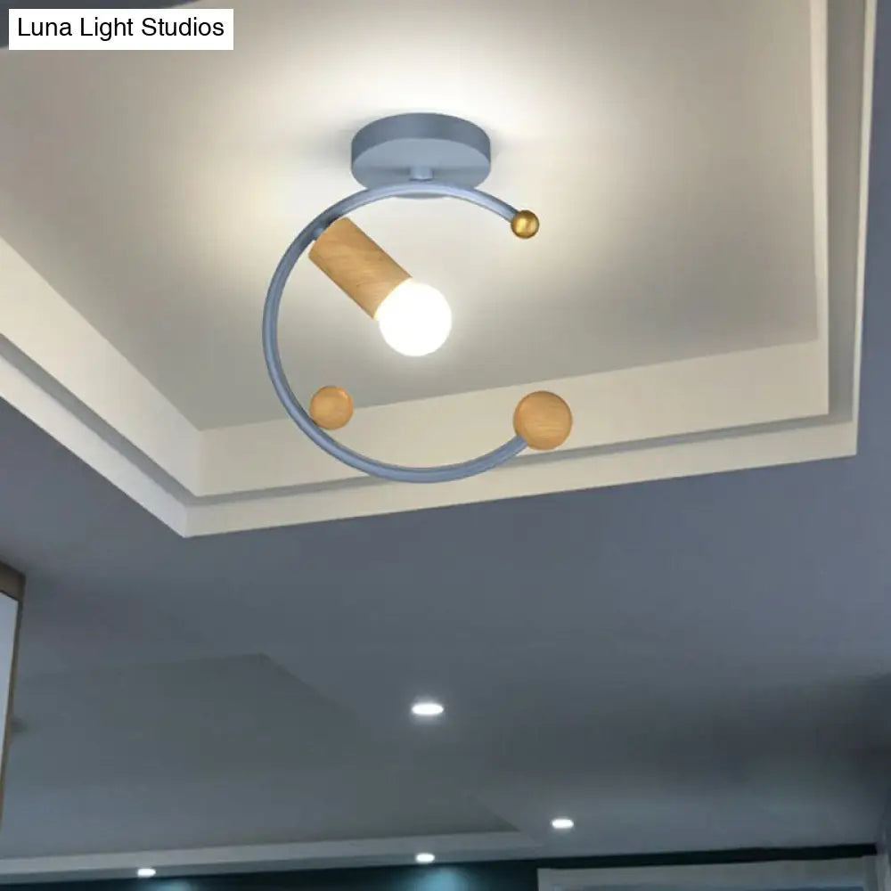 DecorBites™ Lámpara de techo semiempotrada de hierro con marco antiguo - 1 luz para pasillo
