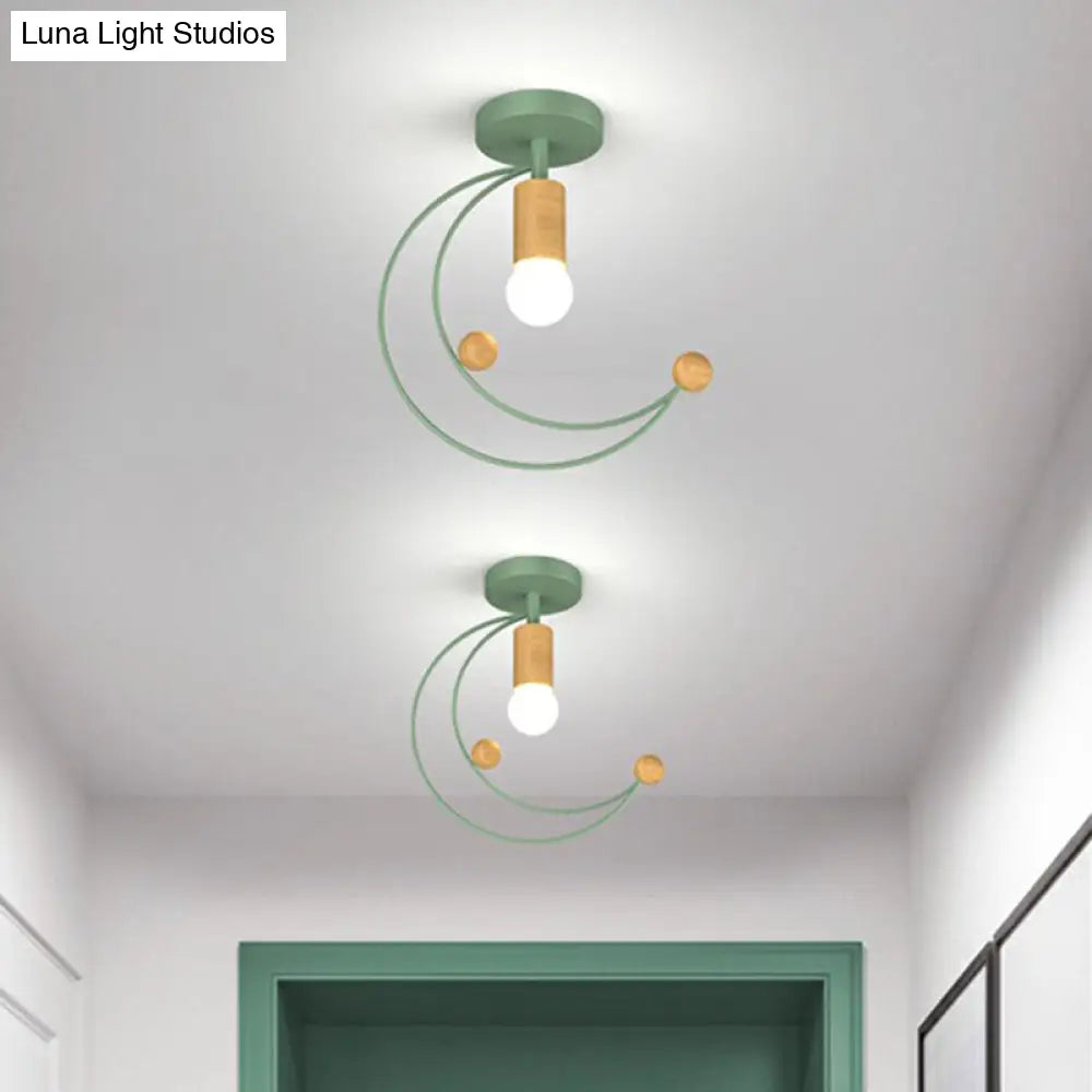 DecorBites™ Lámpara de techo semiempotrada de hierro con marco antiguo - 1 luz para pasillo