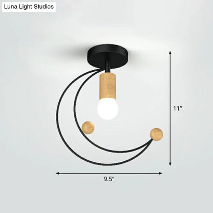 DecorBites™ Lámpara de techo semiempotrada de hierro con marco antiguo - 1 luz para pasillo