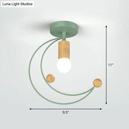 DecorBites™ Lámpara de techo semiempotrada de hierro con marco antiguo - 1 luz para pasillo
