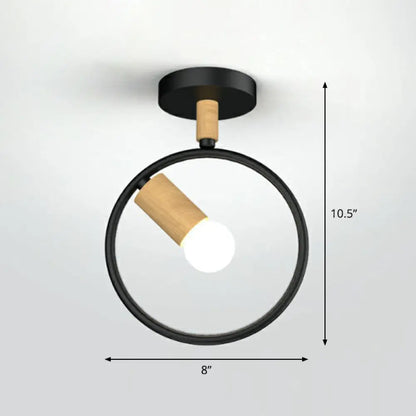 DecorBites™ Lámpara de techo semiempotrada de hierro con marco antiguo - 1 luz para pasillo