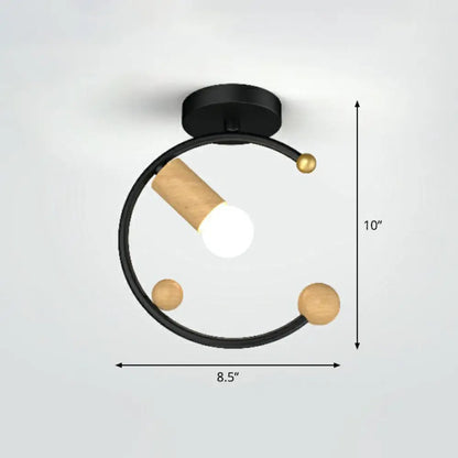 DecorBites™ Lámpara de techo semiempotrada de hierro con marco antiguo - 1 luz para pasillo