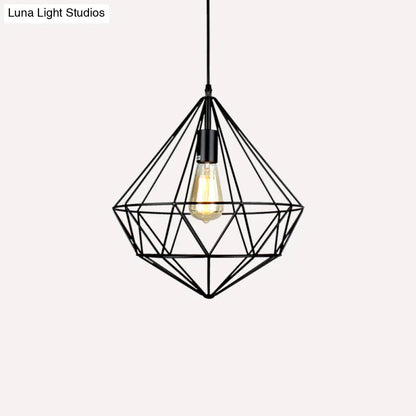 مصباح معلق من الحديد من الأحجار الكريمة العتيقة – تركيب معلق لغرفة الطعام مزود بمصباح واحد