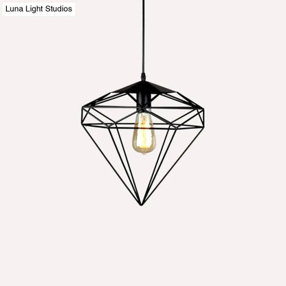 مصباح معلق من الحديد من الأحجار الكريمة العتيقة – تركيب معلق لغرفة الطعام مزود بمصباح واحد