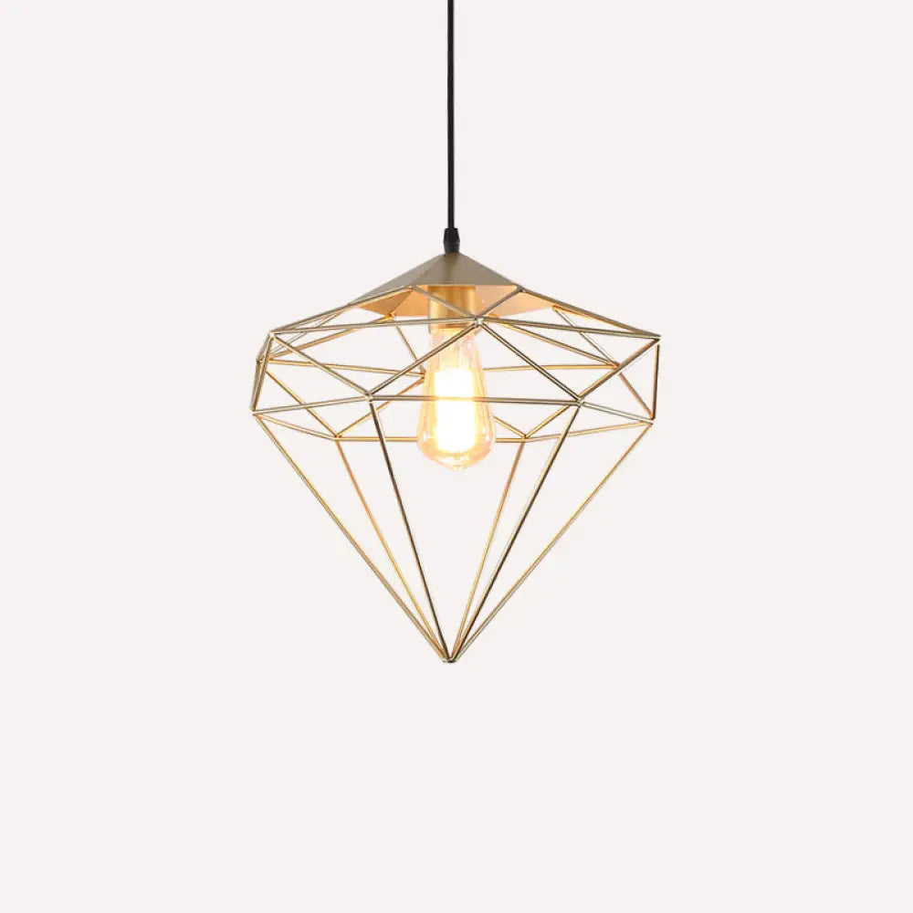 مصباح معلق من الحديد من الأحجار الكريمة العتيقة – تركيب معلق لغرفة الطعام مزود بمصباح واحد