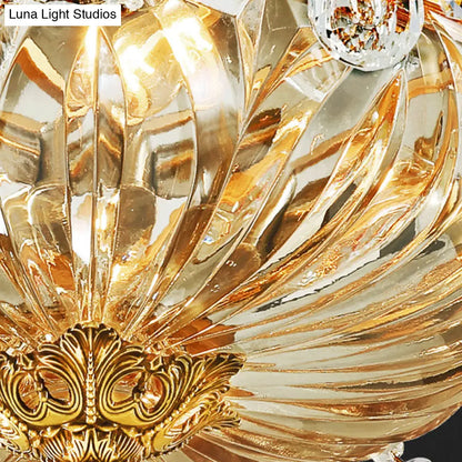 ديكوربايتس™ ديكوربايتس™ مصباح سقف كريستالي ذهبي عتيق مع ستائر أنيقة