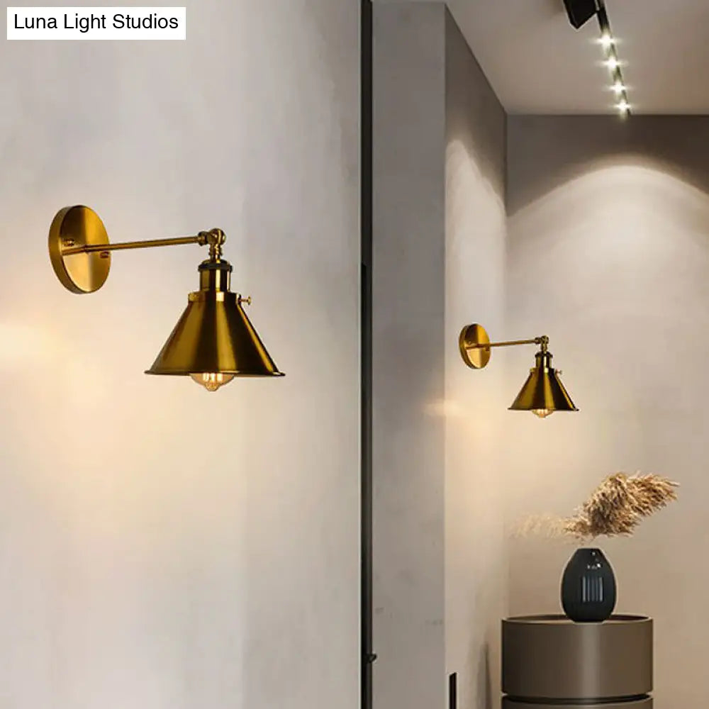 DecorBites™ Antique Gold Swivel Wall Light with Single Bulb