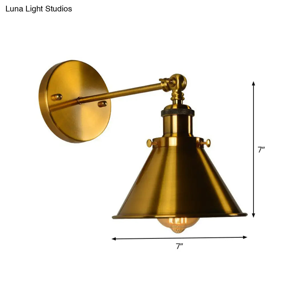 DecorBites™ Antique Gold Swivel Wall Light with Single Bulb