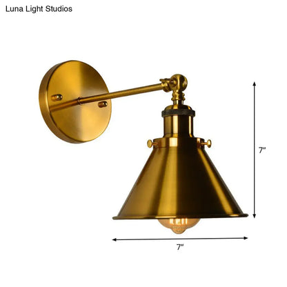 DecorBites™ Antique Gold Swivel Wall Light with Single Bulb