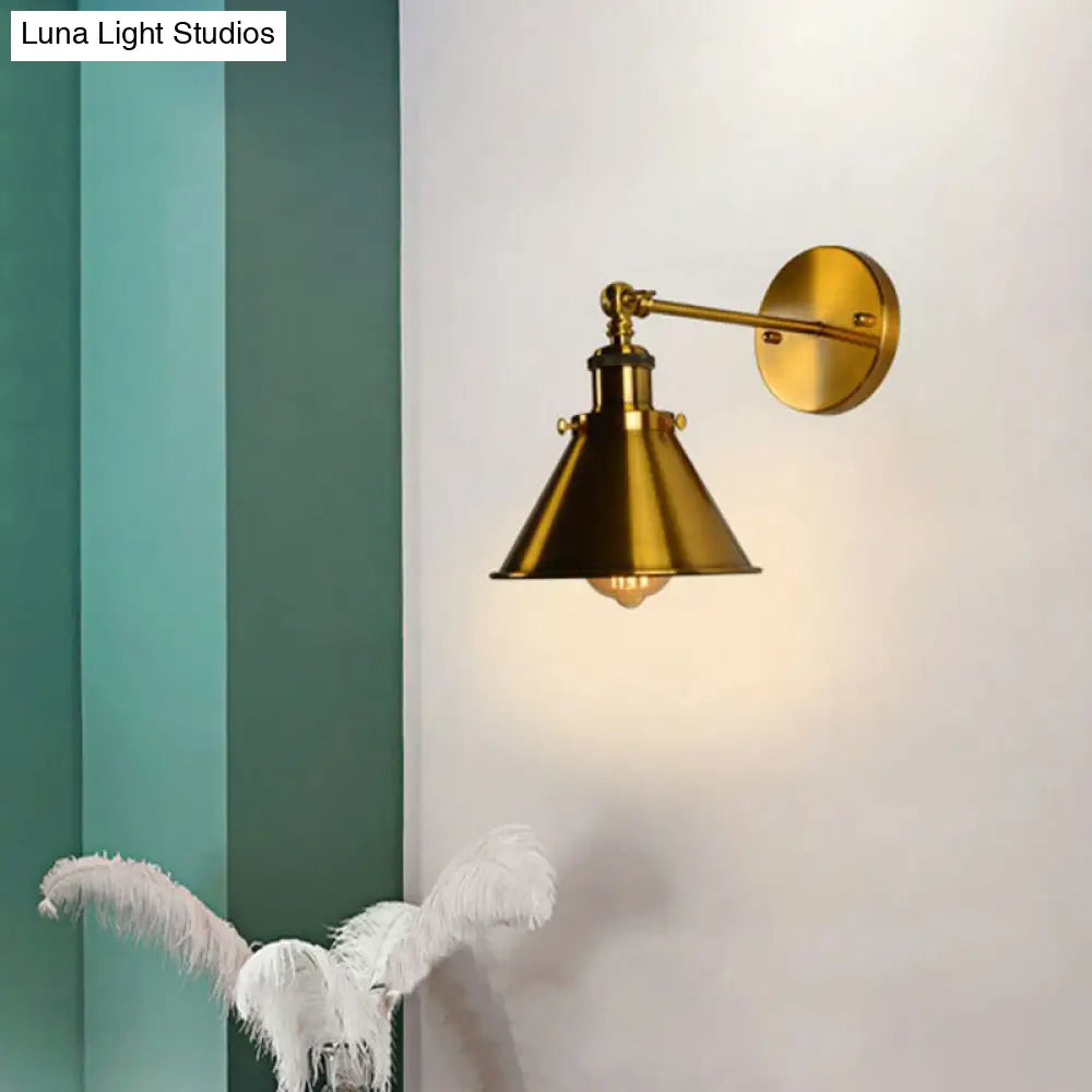 DecorBites™ Antique Gold Swivel Wall Light with Single Bulb