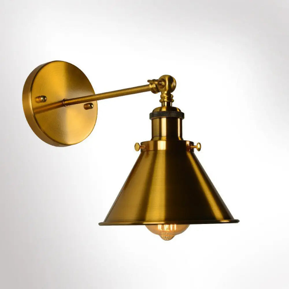 DecorBites™ Antique Gold Swivel Wall Light with Single Bulb