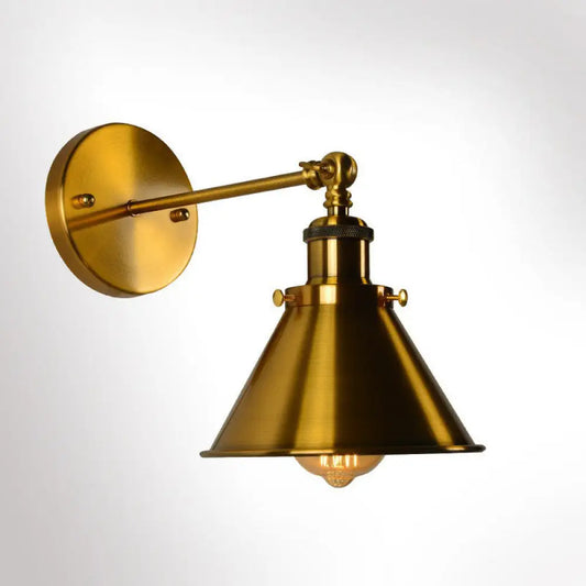 DecorBites™ Antique Gold Swivel Wall Light with Single Bulb