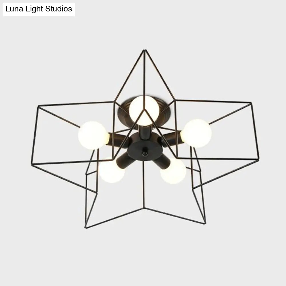 Lámpara de techo empotrada DecorBites™ de hierro antiguo con 5 luces, semiempotrada – Perfecta para el dormitorio