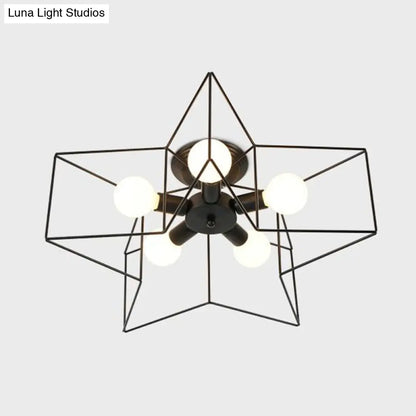 Lámpara de techo empotrada DecorBites™ de hierro antiguo con 5 luces, semiempotrada – Perfecta para el dormitorio