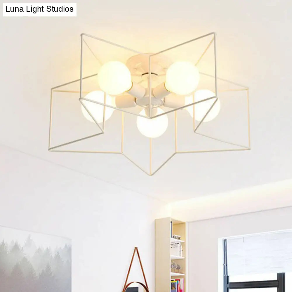 Lámpara de techo empotrada DecorBites™ de hierro antiguo con 5 luces, semiempotrada – Perfecta para el dormitorio