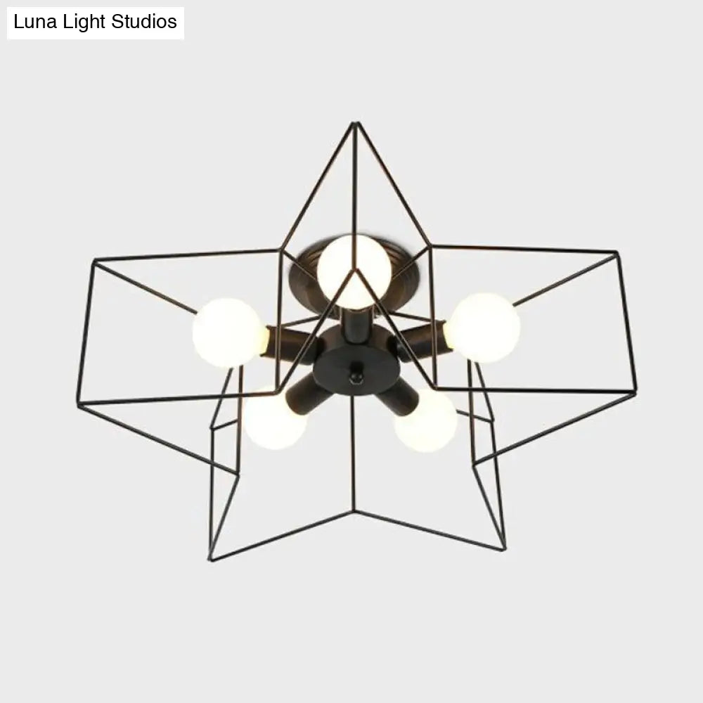 Lámpara de techo empotrada DecorBites™ de hierro antiguo con 5 luces, semiempotrada – Perfecta para el dormitorio