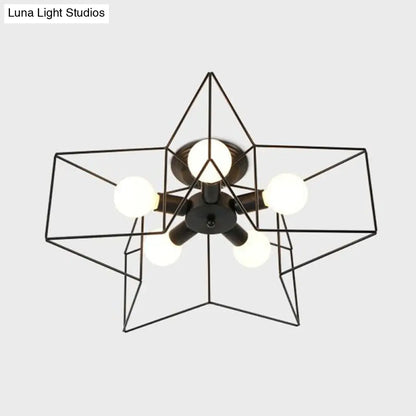 Lámpara de techo empotrada DecorBites™ de hierro antiguo con 5 luces, semiempotrada – Perfecta para el dormitorio