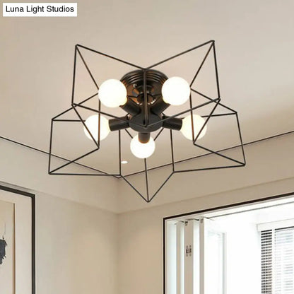 Lámpara de techo empotrada DecorBites™ de hierro antiguo con 5 luces, semiempotrada – Perfecta para el dormitorio