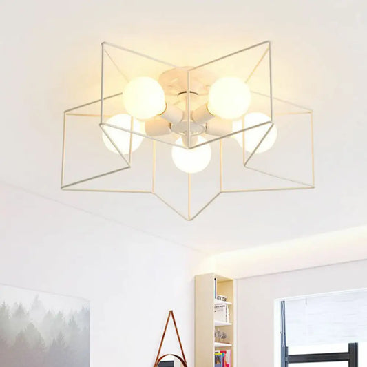 Lámpara de techo empotrada DecorBites™ de hierro antiguo con 5 luces, semiempotrada – Perfecta para el dormitorio