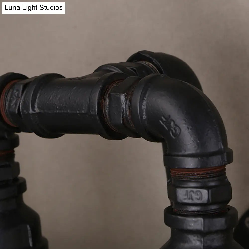 ديكوربايتس™ إضاءة أنبوبية من الحديد العتيق تُثبّت على الحائط، مصباح حائط أسود بستة رؤوس للمطاعم