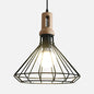 Antique Metal Wire Cage Pendant Lamp with Cone Shade for Living Room