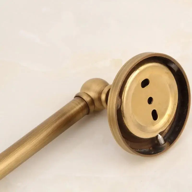Antique ornate brass round towel ring with antique brass finish decorbites brass featuring circular mounting plate and decorative knob