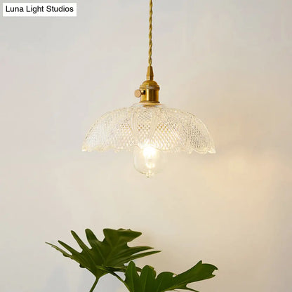 DecorBites™ Antique Shaded Pendant Light 1-Light Clear Glass Hanging Light Fixture for Restaurant