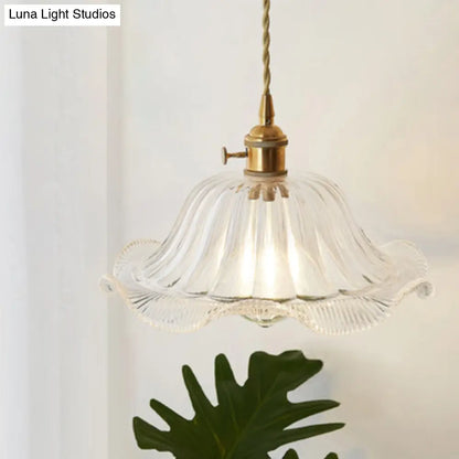 DecorBites™ Antique Shaded Pendant Light 1-Light Clear Glass Hanging Light Fixture for Restaurant