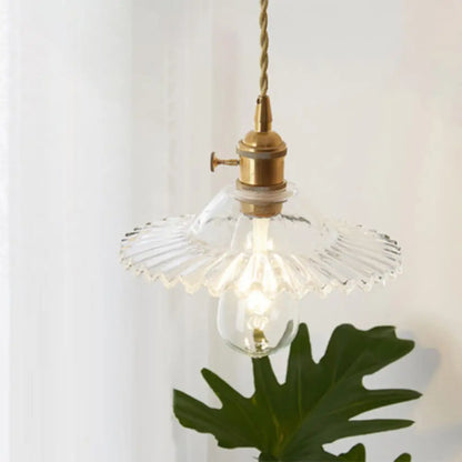 DecorBites™ Antique Shaded Pendant Light 1-Light Clear Glass Hanging Light Fixture for Restaurant
