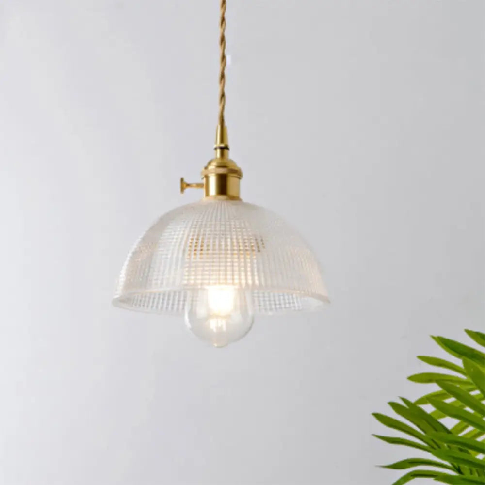 DecorBites™ Antique Shaded Pendant Light 1-Light Clear Glass Hanging Light Fixture for Restaurant