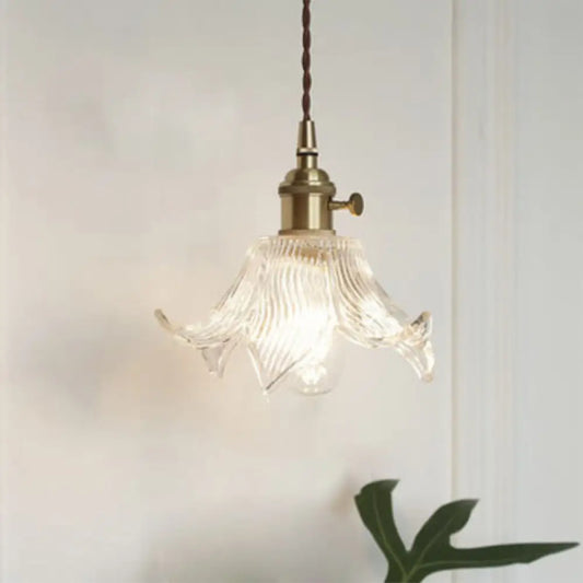 DecorBites™ Antique Shaded Pendant Light 1-Light Clear Glass Hanging Light Fixture for Restaurant