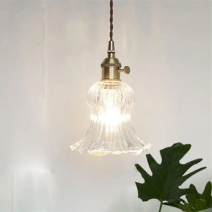 DecorBites™ Antique Shaded Pendant Light 1-Light Clear Glass Hanging Light Fixture for Restaurant