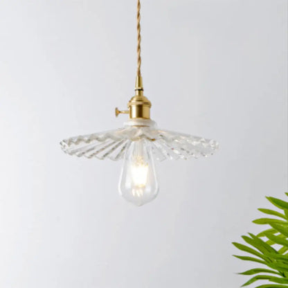 DecorBites™ Antique Shaded Pendant Light 1-Light Clear Glass Hanging Light Fixture for Restaurant