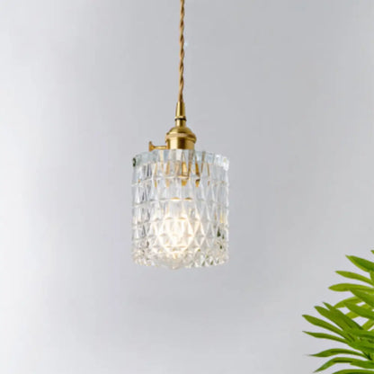 DecorBites™ Antique Shaded Pendant Light 1-Light Clear Glass Hanging Light Fixture for Restaurant