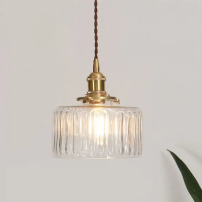 DecorBites™ Antique Shaded Pendant Light 1-Light Clear Glass Hanging Light Fixture for Restaurant