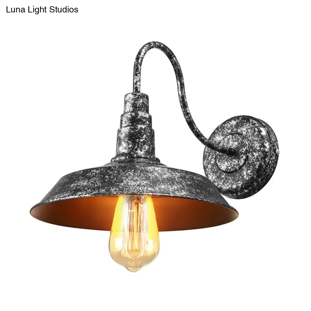 Aplique de pared estilo granero antiguo con brazo flexible en bronce/óxido - Ideal para iluminación de dormitorio