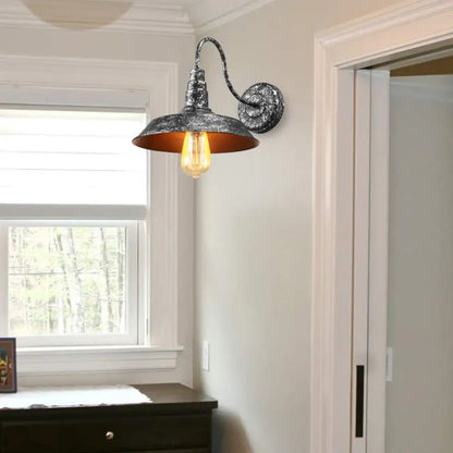 Aplique de pared estilo granero antiguo con brazo flexible en bronce/óxido - Ideal para iluminación de dormitorio