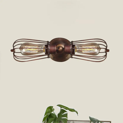 ديكوربايتس™ مصباح حائط صغير أسود/برونز على الطراز العتيق - مصباح حائط صغير من الحديد المطاوع مزود بمصباحين لغرفة الطعام