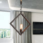 Antique Style Black Metal Ceiling Light Fixture with Rope Accent