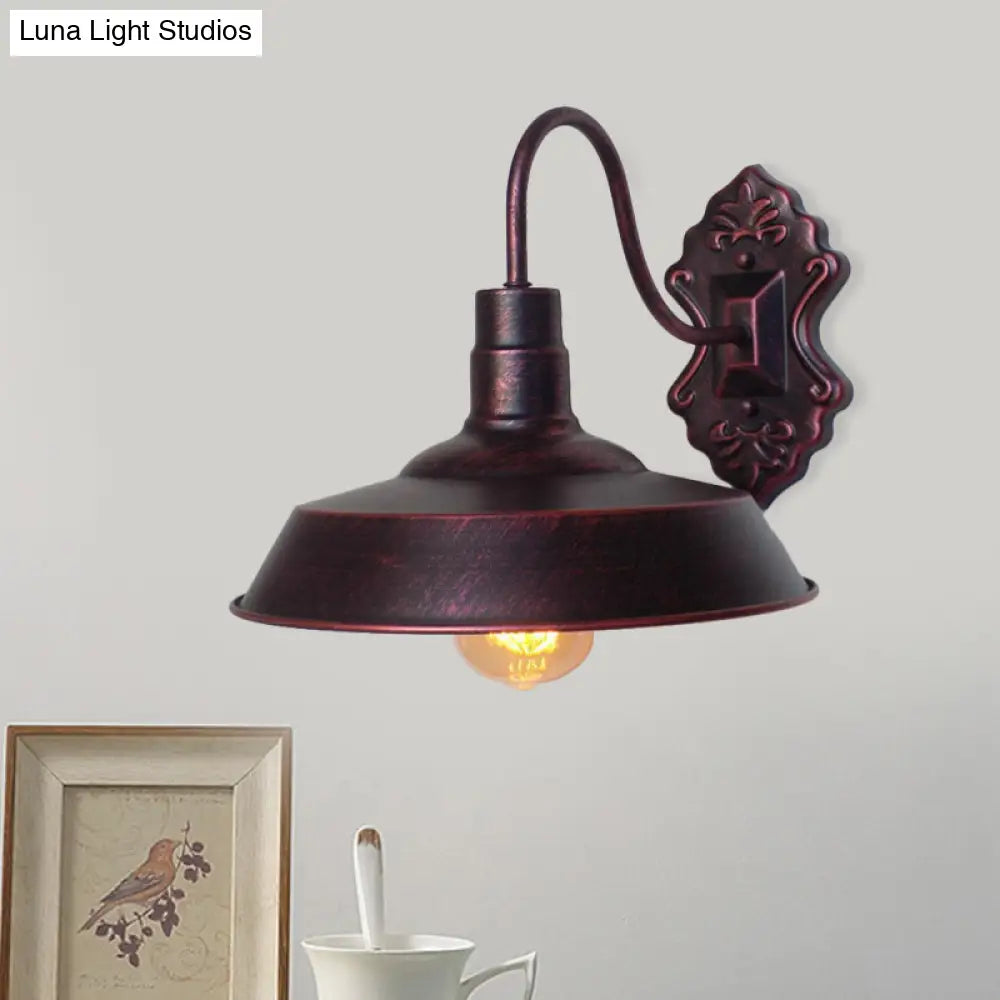 Aplique de pared estilo granero, de hierro forjado color cobre/óxido, para balcón